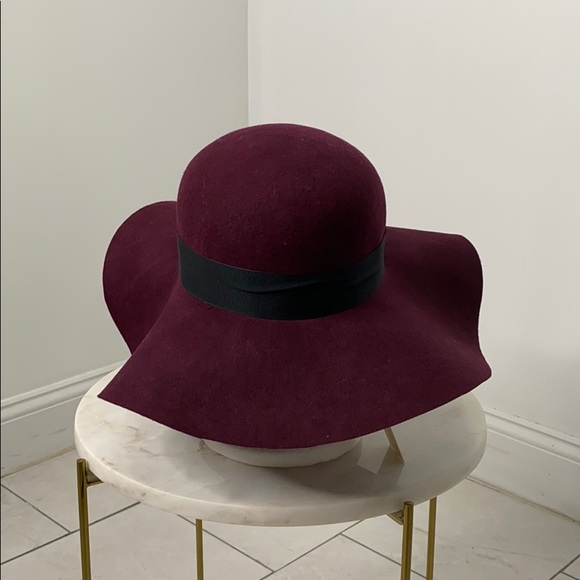 Topshop burgundy wool hat - Picture 3 of 5